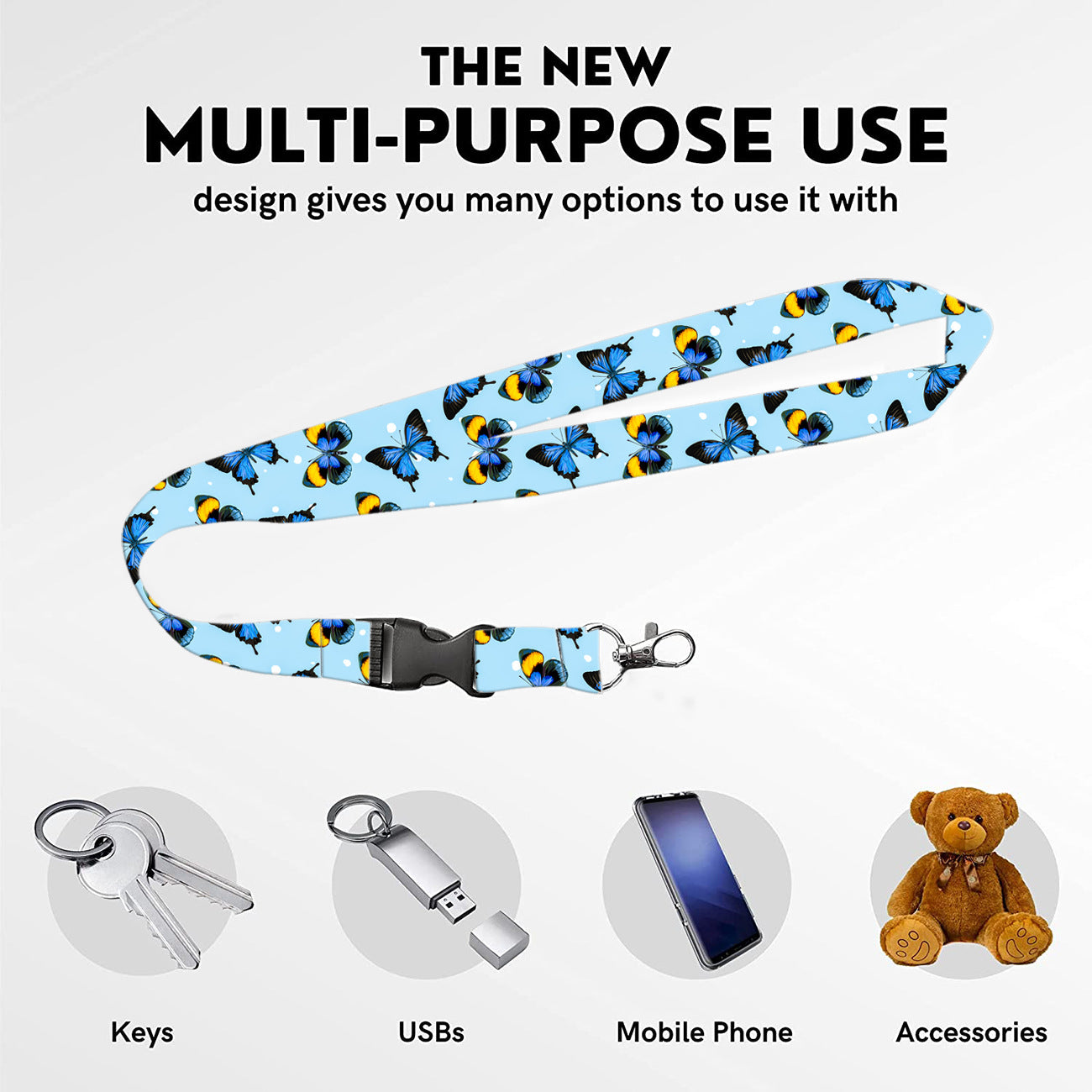 Wholesale Badge Reels ABS Butterfly Card Holder Retractable Keychain